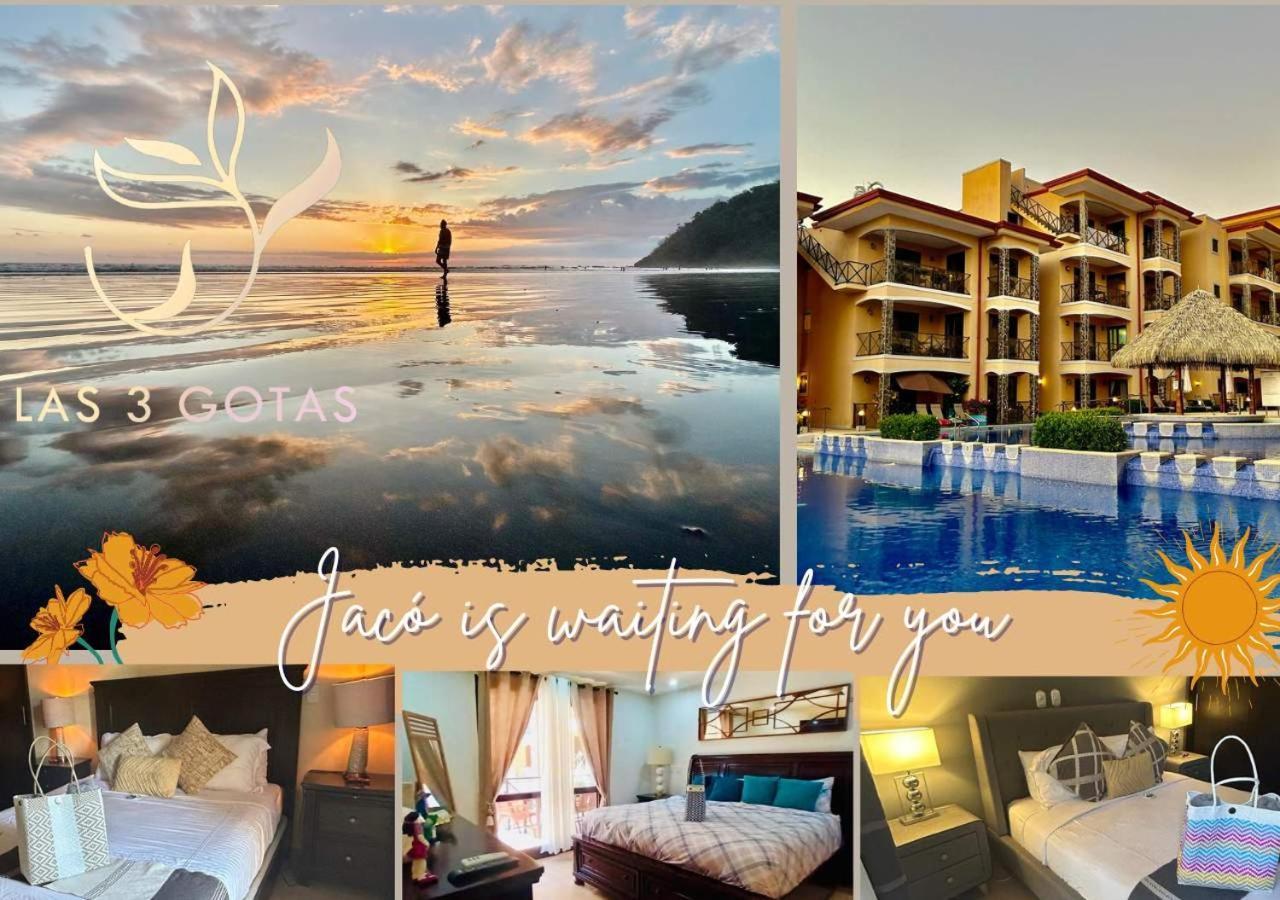 Apartamento De Lujo Las 3 Gotas Jaco, Frente Al Mar Con Vista A La Playa Esterno foto